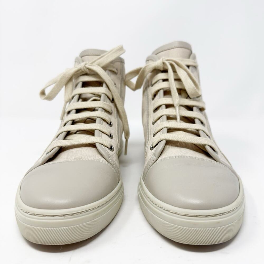 Gucci High Top GG Cap Toe Canvas Sneakers 38 - Picture 3 of 10